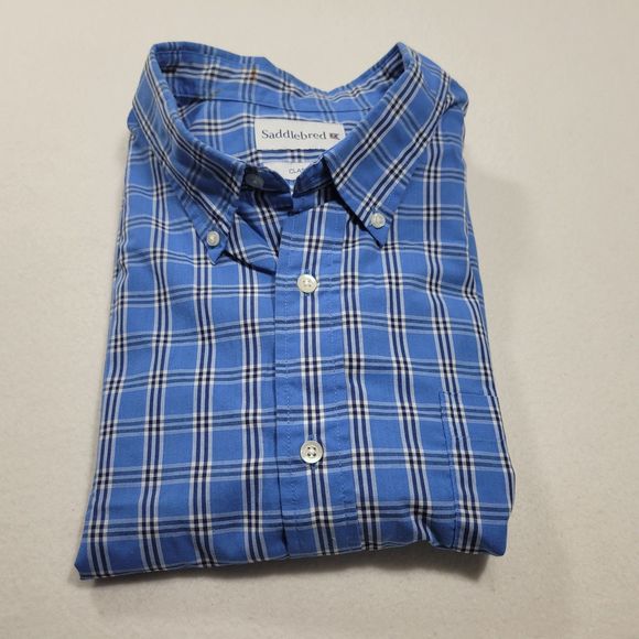 Saddlebred Men's Classic Fit SS Button Down Plaid Shirt XL - Picture 3 of 10